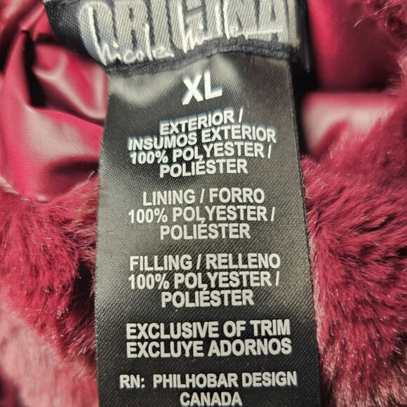 Nicole Miller Soft Faux Fur Reversable Vest Wine Color Size XL. - Picture 6 of 9